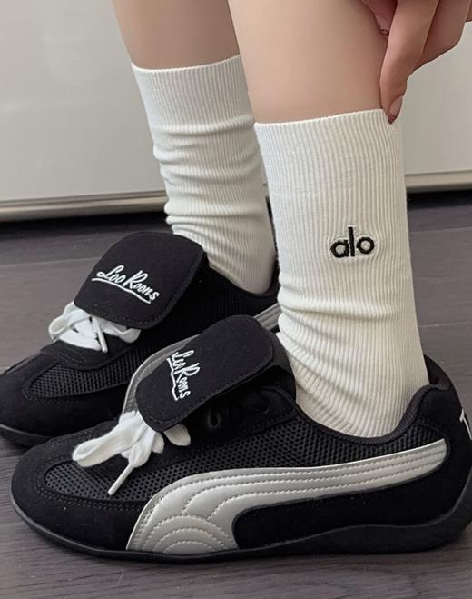 D111341纯棉不闷脚一组3双纯色刺绣袜组合中筒袜 商品图9