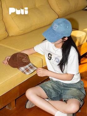4楼Eubelle欧蓓 puui宽帽檐棒球帽显脸小 刺绣鸭舌帽 牛仔休闲加大加深帽子 活动价：128元