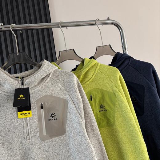 D111324男款亲肤舒适抓绒连帽半拉链卫衣外套 商品图11