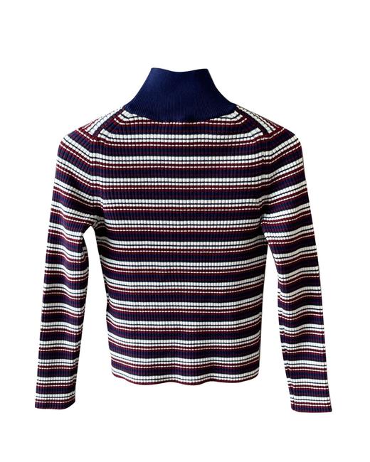 女款半高领条纹修身针织衫la008 商品图1