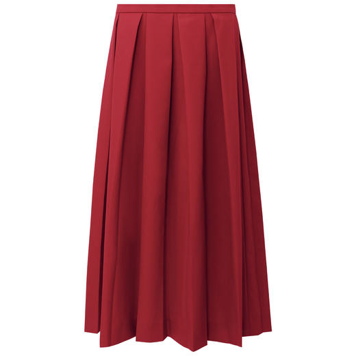 SELFWHO羊毛混纺圣诞红A字工字褶半身裙女2025冬新款保暖显瘦半裙 商品图4