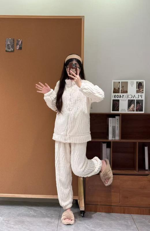 【YW】无忧购“清仓特价”拉链长袖长裤套装法兰绒家居服（截单后3-5天发货) 商品图5