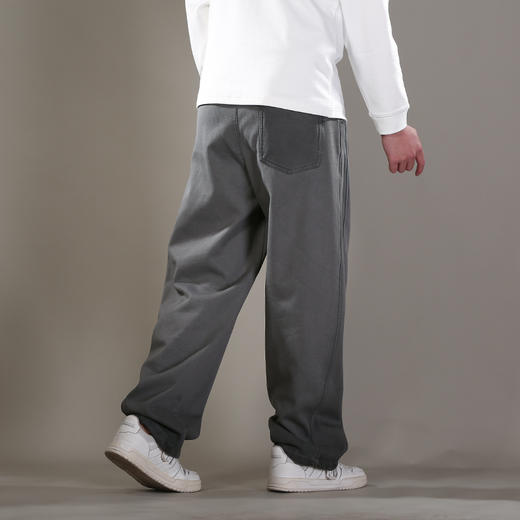 DRONKOO 2025 抽绳右侧金属标两侧破骨复合厚绒厚长卫裤 商品图3