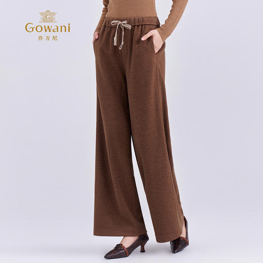 【两色可选】乔万尼新品2025冬宽松亲肤休闲风抽绳松紧腰百搭直筒裤ED4F718 商品图3