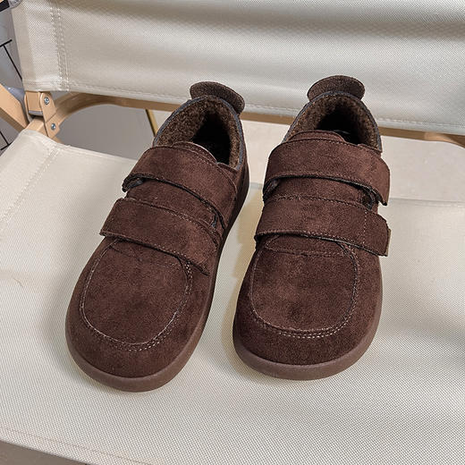 D111306厚底加绒保暖豆豆鞋勃肯鞋女2025冬季新款魔术贴棉鞋 商品图4