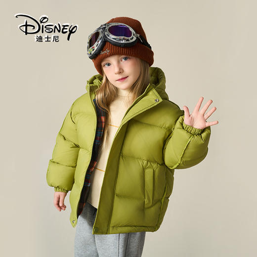 Disney/迪士尼儿童羽绒服连帽冬穿加厚格子羽绒服外套XMT4SU872 商品图4
