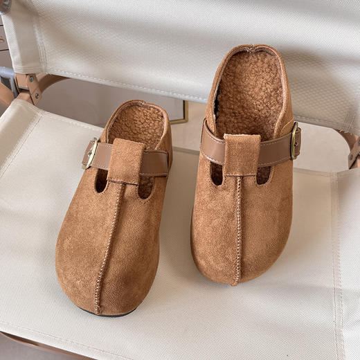 D111301女增高半托懒人拖鞋秋冬季加绒款勃肯鞋 商品图1