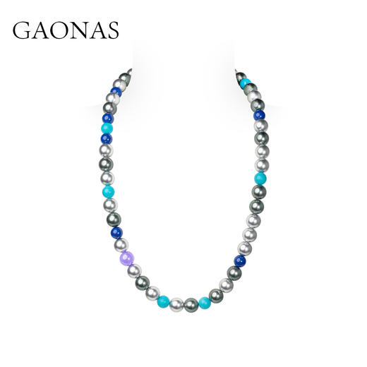 GAONAS 仿珍珠项链 多宝玲珑 秋冬贵气蓝紫色珠项链11630XB 商品图0