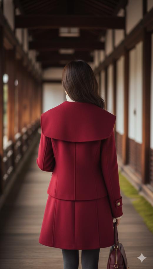 DR复古水手领优雅双面手工夹克 商品图1