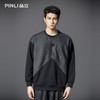PINLI品立2025秋季新款宽松圆领拼料落肩套头卫衣青年上衣潮牌男B253109101 商品缩略图0