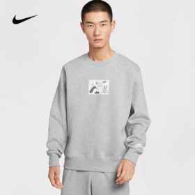 Nike耐克男子加绒圆领卫衣冬季休闲图案宽松针织套头衫HV1245-063