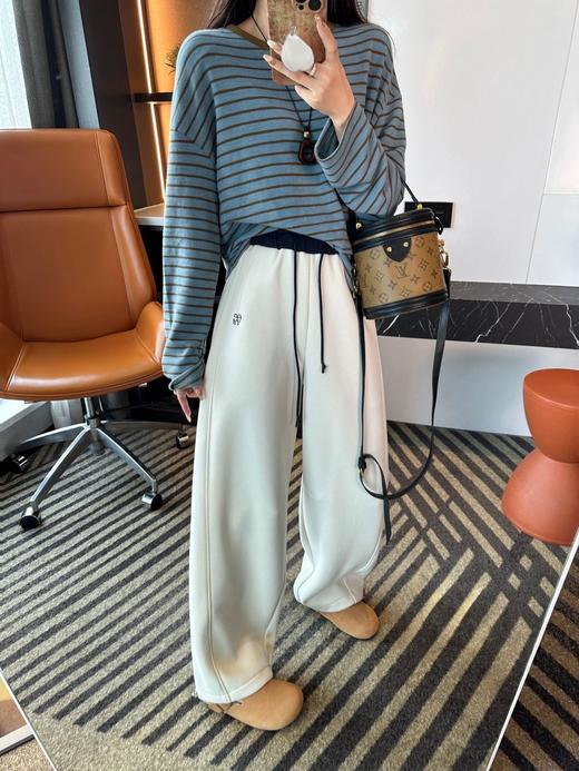 加绒裤 显瘦加绒阔腿休闲女裤  软糯保暖加厚卫裤 商品图2