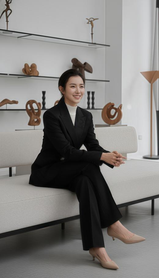 双排扣枪勃领收腰气质西服 商品图4