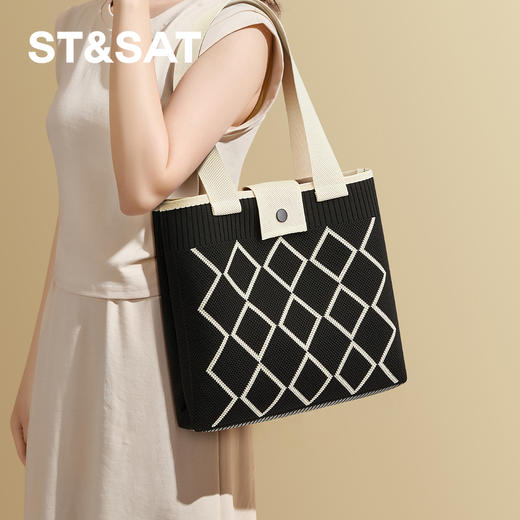 星期六通勤都市大容量撞色托特包SSD521A0FL 商品图6