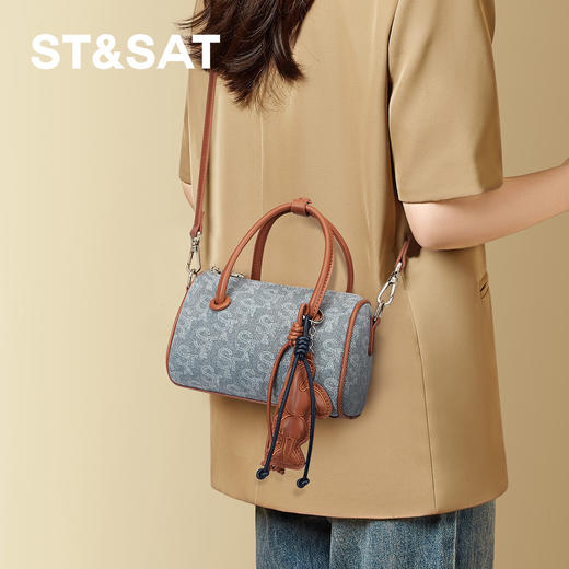 星期六牛仔波士顿手提斜挎单肩包SSD521A0BF 商品图7