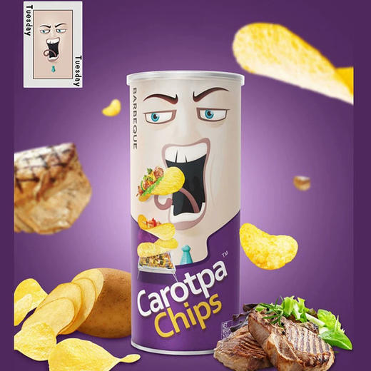 马来西亚carotpa扑克牌烧烤味薯片100g 商品图0