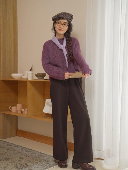 落日星河 重磅100%山羊绒圆领套头金银丝羊绒衫FCF3CST126 商品图11