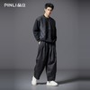 PINLI品立2025秋季新款宽松圆领拼料落肩套头卫衣青年上衣潮牌男B253109101 商品缩略图1