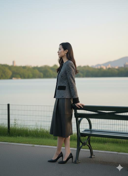 立领轻国风水貂毛夹棉外套 商品图3