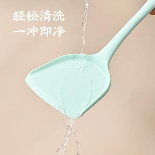 浅绿色 硅胶铲不粘锅铲   炒勺不粘锅专用炒菜铲子 不伤锅耐高温烘焙烹饪厨具 商品图2