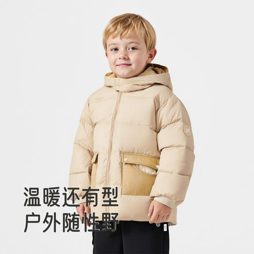 英氏儿童棉服连帽外套夹棉不漏风保暖锁温休闲秋冬男童外搭棉袄 商品图4