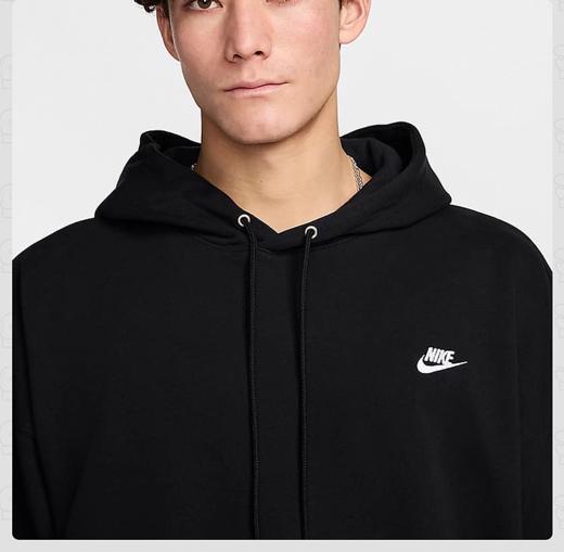 耐克男子上衣法式毛圈套头连帽衫冬季黑色卫衣宽松HJ1817-010 商品图4