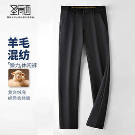 【含羊毛】圣得西25年秋季含绵羊毛加绒休闲长裤直筒男士休闲裤