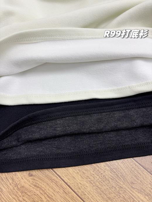 D111376一包2件装！2025冬季新款驼绒+桑蚕丝混纺商务范正肩打底衫 商品图5