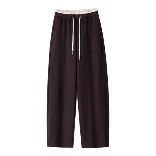 HSS 3068A加绒加厚慕斯休闲弯刀阔腿裤 商品图4