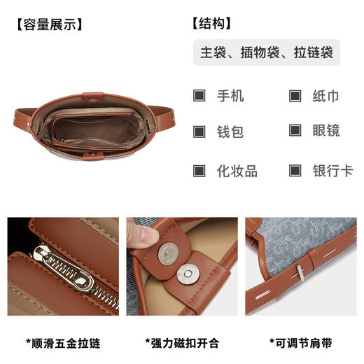 星期六丹宁老花时髦大容量通勤托特包SSD521A0BH 商品图6