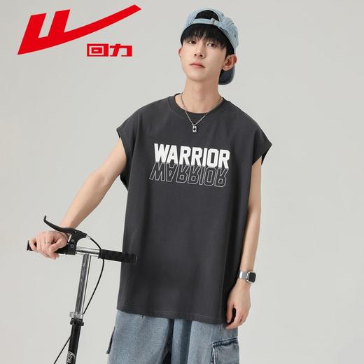 回力纯棉T恤男士2025夏季新款美式复古重磅背心宽松潮流无袖上衣 商品图4