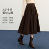 【11/14新品】熙世界复古咖啡色灯芯绒半身裙女秋冬美拉德高腰中长款a字裙伞裙 商品缩略图1