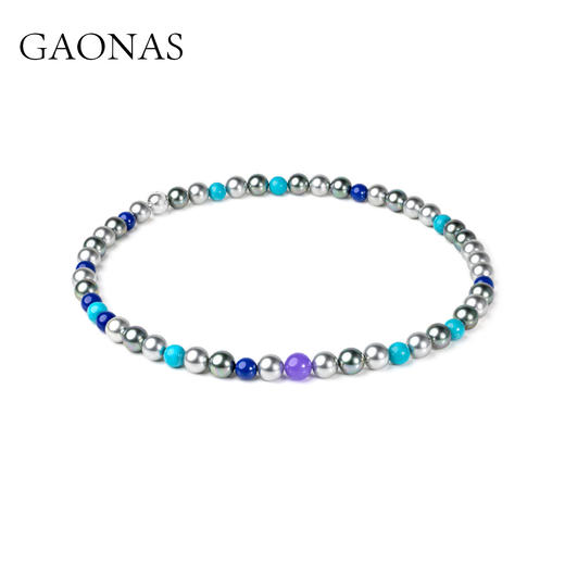 GAONAS 仿珍珠项链 多宝玲珑 秋冬贵气蓝紫色珠项链11630XB 商品图1