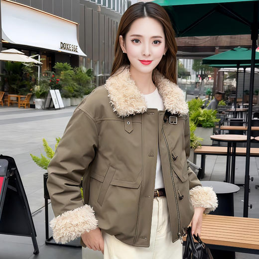 QYM 59130休闲风穿搭羽绒服宽松显瘦保暖白鸭绒外套 商品图2