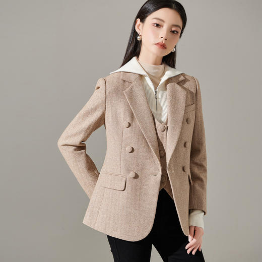 剩XL【芳外】绵羊毛外套马甲两件套8T23DG1409 商品图6