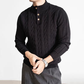 杰*亚同款 SUSX极简半高亨利领纽扣羊毛衫S0246833（下单3-7天发货）