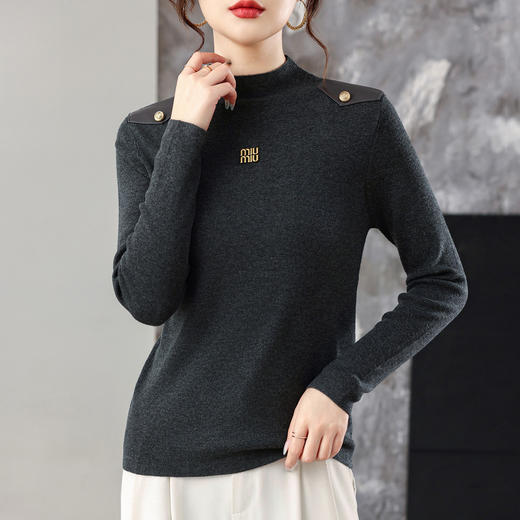 半高领秋冬内搭高级感烫钻上衣CC25303 商品图2