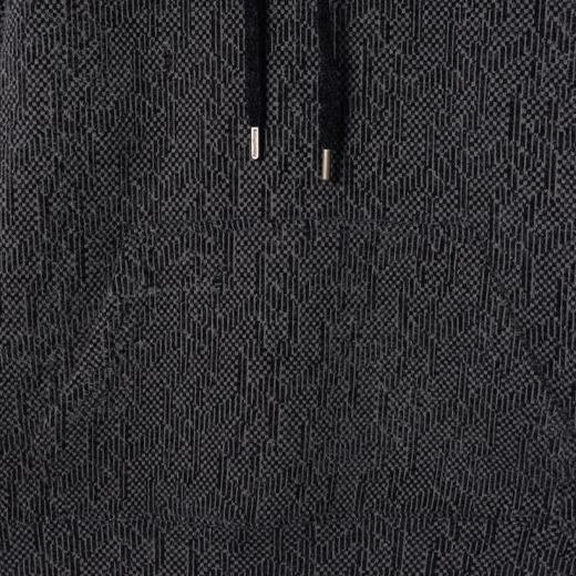 WY1465SDSA男士秋冬新款痞帅男装简约提花暗纹绒毛抽绳连帽卫衣百搭情侣 商品图2