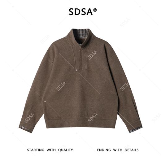 9928SDSA男士秋冬新款痞帅男装潮牌拼接半拉链立领卫衣百搭时尚百搭 商品图1