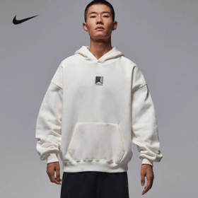 Jordan 耐克男子冬季米色加绒图案套头连帽卫衣连帽衫HV0545-133