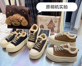 【YW】无忧购加绒复古厚底鞋女冬季百搭保暖运动休闲板鞋8811（截单后3-5天发货）