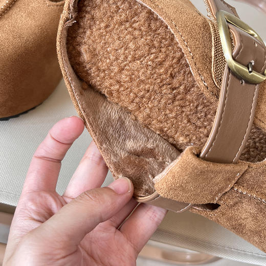 D111301女增高半托懒人拖鞋秋冬季加绒款勃肯鞋 商品图11