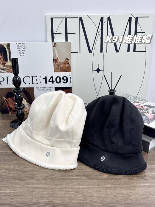 D111360羊羔加厚加绒款渔夫帽加深加宽超显脸小素颜神帽 商品图1