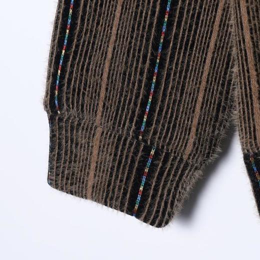 WY1312SDSA男士秋冬新款痞帅男装简约绒毛竖纹彩色抽绳连帽卫衣百搭时尚 商品图4