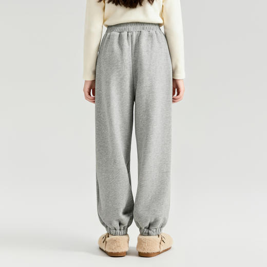 笛莎Deesha 童装女童裤子2025冬新款时尚束脚加绒卫裤 商品图2