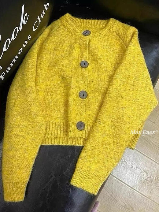 柠檬黄毛衣开衫 商品图2