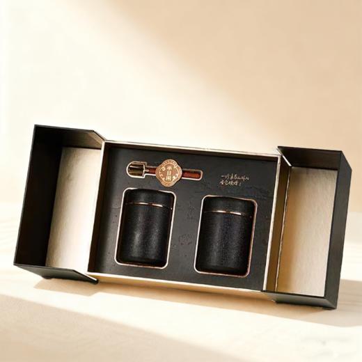 双开门礼盒【2不锈钢罐+1勺 黑色 约装3~4两左右】68元一套/10套一箱 商品图1