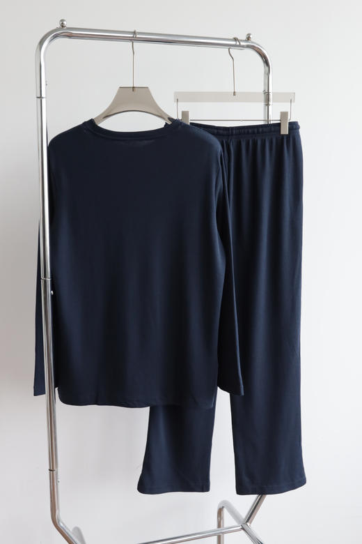 男款 华夫格 宽松睡衣居家服套装 长袖+长裤 PJ041 商品图2