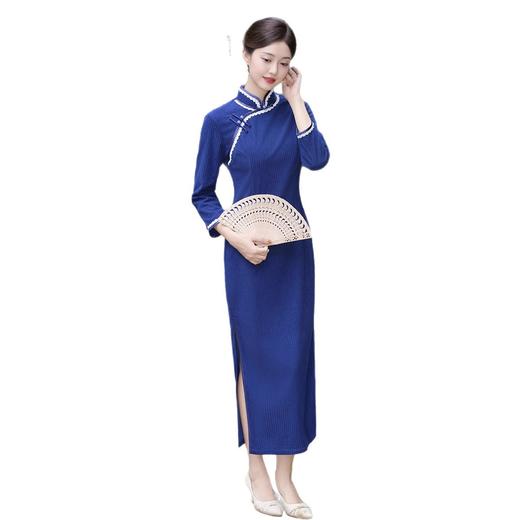 TX 3825315旗袍修身显瘦新中式国风大码弹力修身连衣裙 商品图4