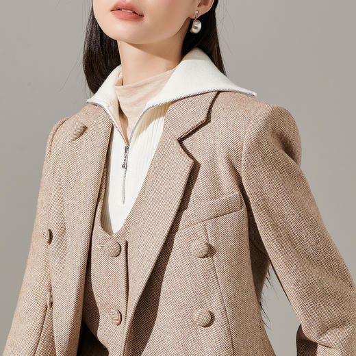 剩XL【芳外】绵羊毛外套马甲两件套8T23DG1409 商品图4